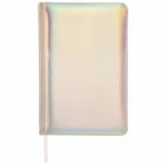 Ежедневник недатированный А5 138х213 мм BRAUBERG "Holiday" под кожу, 136 л., серебристый, 111867