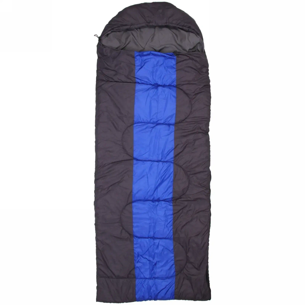 Спальник одеяло с капюшоном 220*85см 2000гр серо-синий +0С