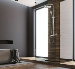 Bossini ABS Elios душевая система: смеситель, стойка с верхним поворотным душем Ø 250 мм, с ручным душем, цвет хром