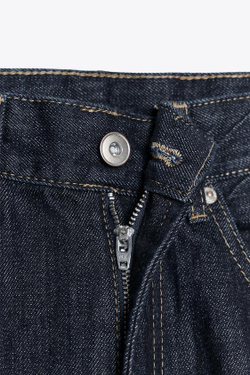 ZARA ПРЯМЫЕ ДЖИНСЫ TRF С ВЫСОКОЙ ПОСАДКОЙ И ХЛЯСТИКОМ, ТЕМНЫЙ ИНДИГО