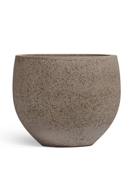 Кашпо TREEZ ERGO - Hard Rock - Сферическая чаша - Песок серый беж