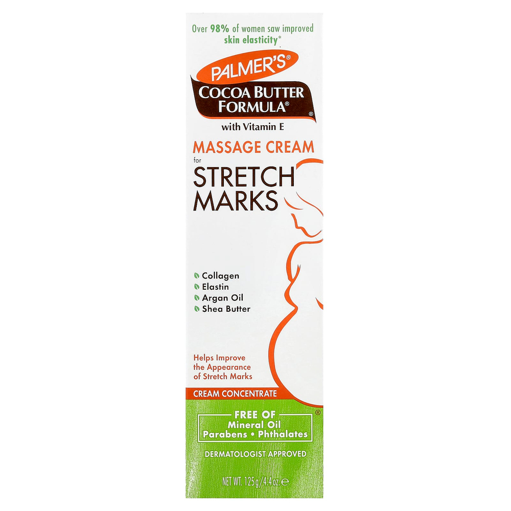 Palmer's, Cocoa Butter Formula®, с витамином E, массажный крем для против растяжек, 125 г (4,4 унции)