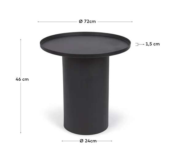 Журнальный стол Fleksa 45 см черный | La Forma | Купить в Hallberg.ru