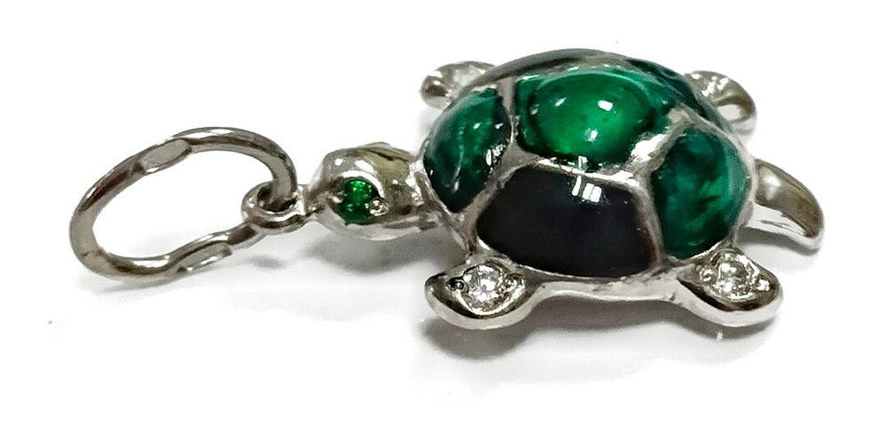 Ювелирная подвеска из серебра с эмалью Черепаха