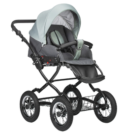 Детская коляска Indigo Charlotte Sity Classic 12 2 в 1 Cs02 т.серый+шалфей