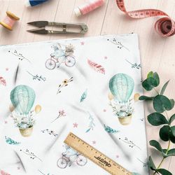 Ткань дюспо зайцы на воздушном шаре