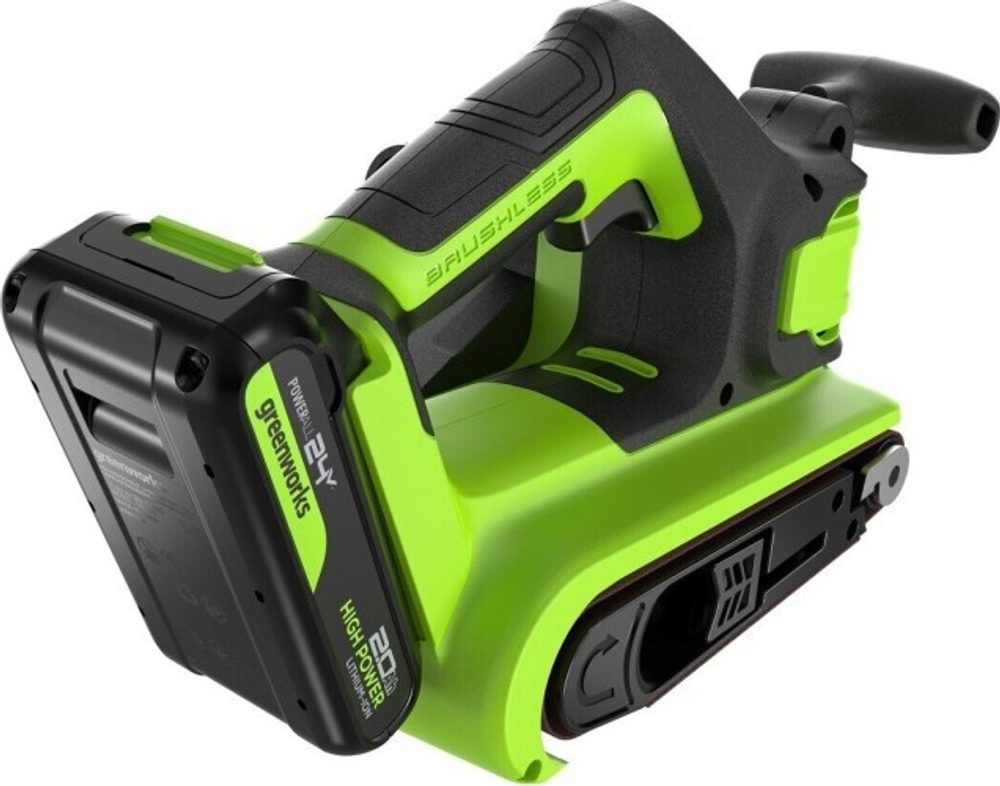 Ленточная шлифовальная машина аккумуляторная GREENWORKS G24BS 24V, АКБ 2Ач и ЗУ 3100607CUA