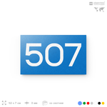 Номер на дверь 507, табличка на дверь для офиса, квартиры, кабинета, аудитории, склада, голубая 120х70 мм, Айдентика Технолоджи