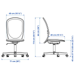 Офисный стул - IKEA FLINTAN, 71x71x114см, серый, ИКЕА ФЛИНТАН