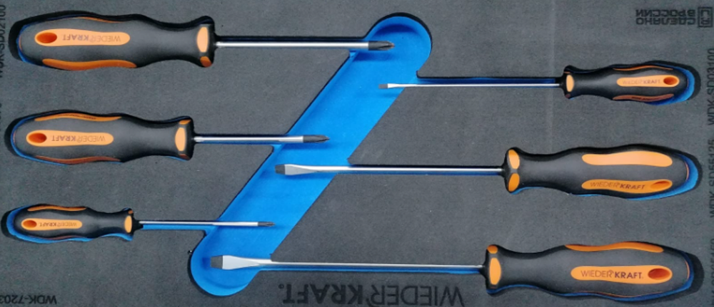 WDK-3706SD Набор отверток PH/SL в ложементе, 6 предметов