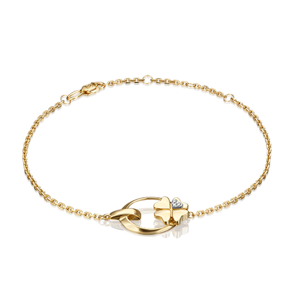 Браслет «Клевер. Незабываемые моменты» из лимонного золота c бриллиантами Артикул: 05-0696-00-101-1121