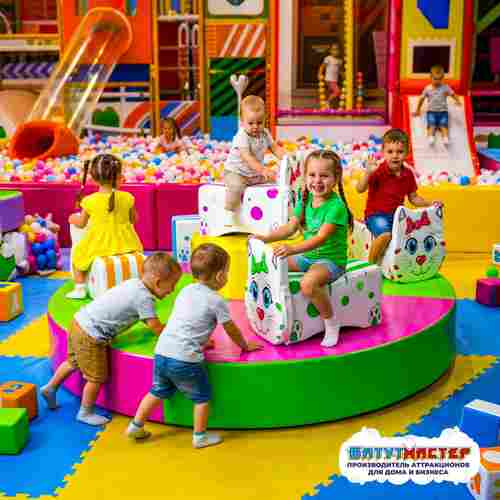 Электрическая карусель детская 4KIDS "Весёлые котята"
