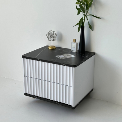 Тумба прикроватная подвесная ROYAL 5002 эко (Мрамор Неро)