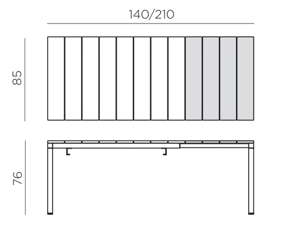 Стол раздвижной Rio 140-210х85 см, белый