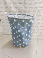 Корзина для хранения круглая Звезды 45*35 см голубой