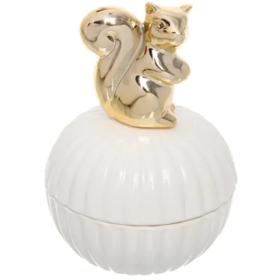 Шкатулка керамическая «GOLD Podarok», белочка, цвет белый, 11*9*3см (в инд. коробке)