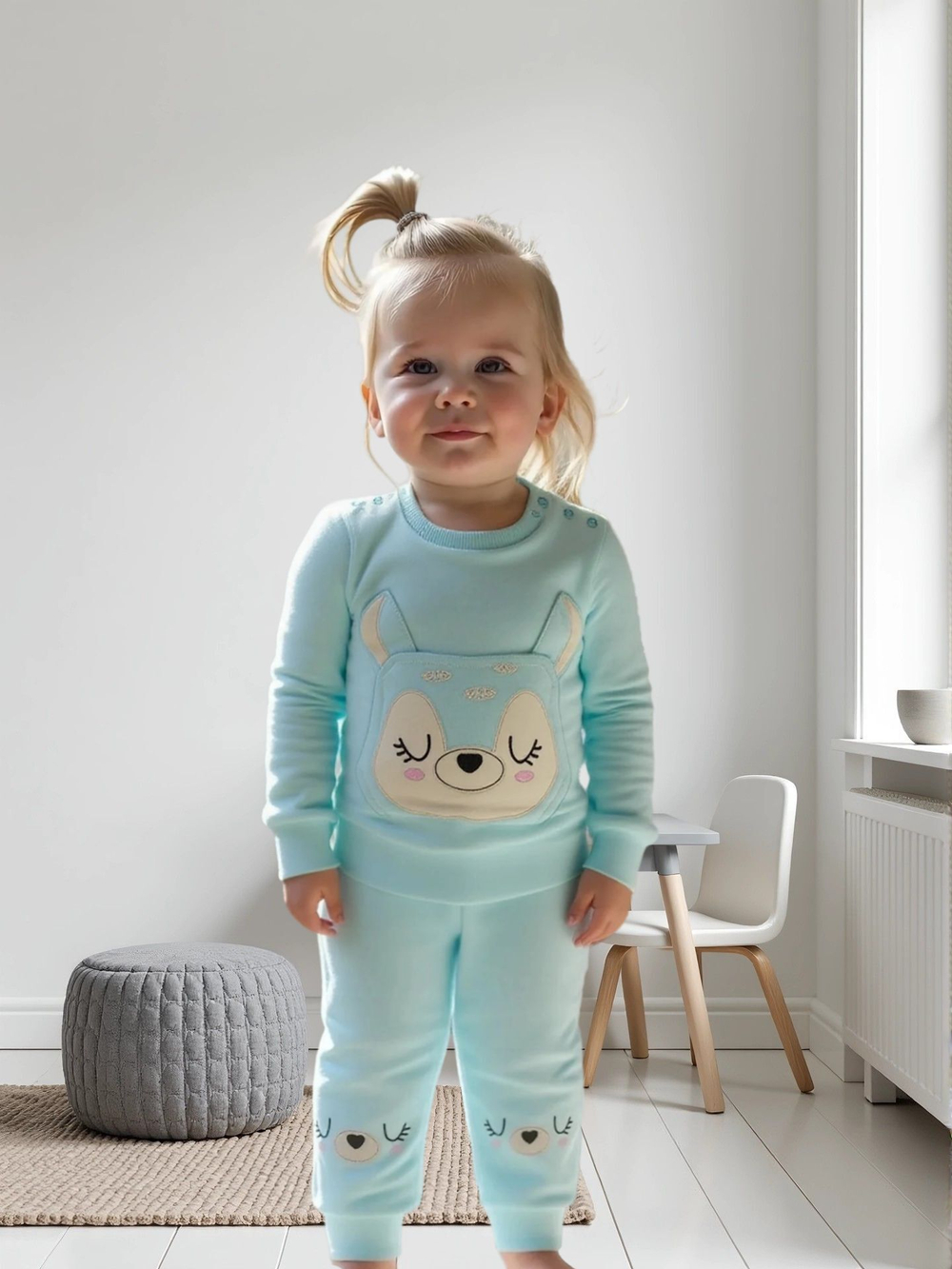 1032-13-3 Комплект для девочки (джемпер+брюки)