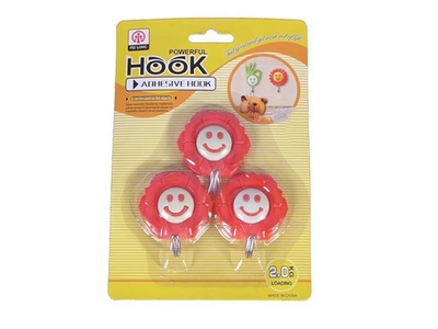 Крючок самоклеящийся 3шт "Улыбка"