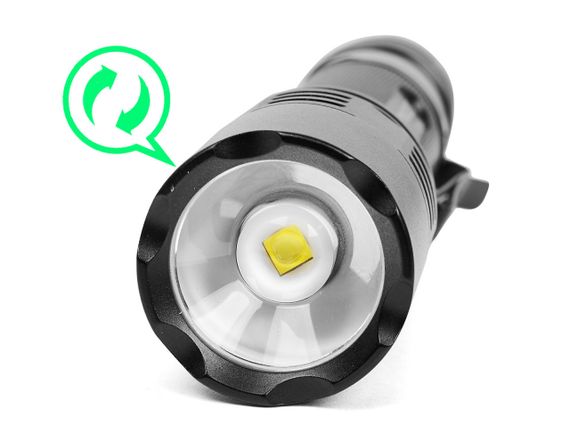 Ручной фонарь Skywoods Tactic 1800 люмен USB-Type C холодный свет IP67