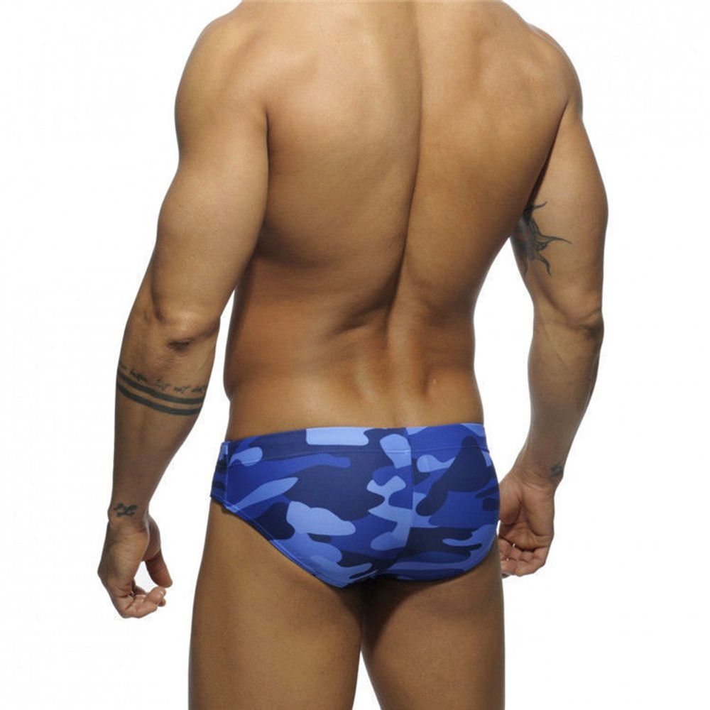 Мужские плавки брифы сине-фиолетовый камуфляж EUSSIEINQ Blue-Violet Camo