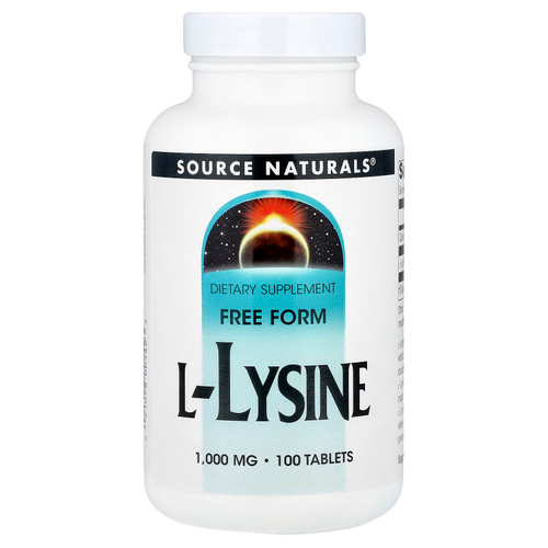 Source Naturals, L-лизин, 1000 мг, 100 таблеток