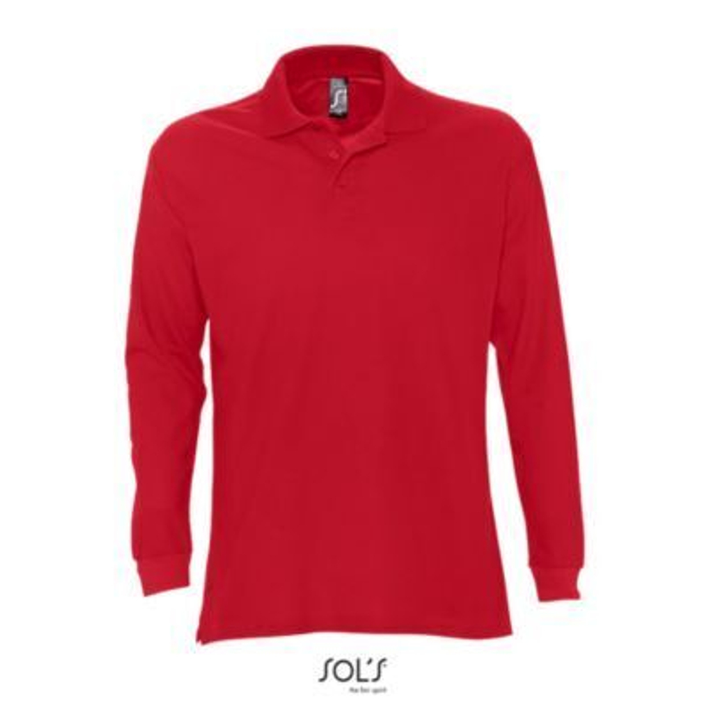 Рубашка поло мужская Sol's Star с длинным рукавом. Красный  XL