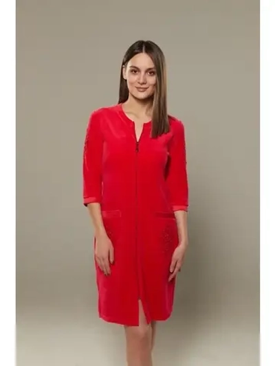 Халат велюровый домашний на молнии