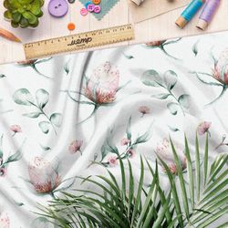 Ткань шифон акварельный клевер