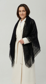 Оренбургский пуховый платок-паутинка А150-07 чёрный