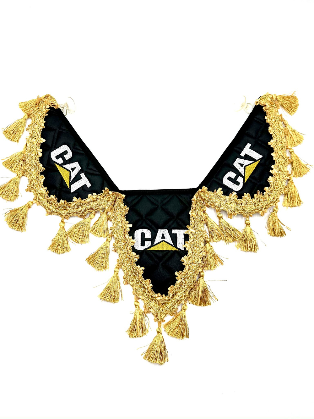 Вымпел тройной CAT (экокожа, черный с золотыми кисточками)