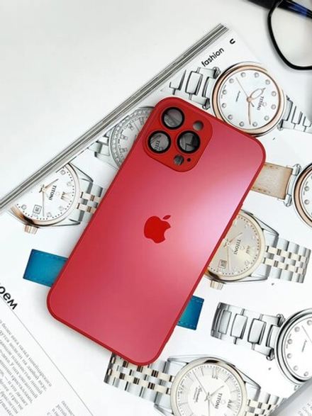 Чехол стеклянный с MagSafe, на iPhone 12 Pro Max, Red