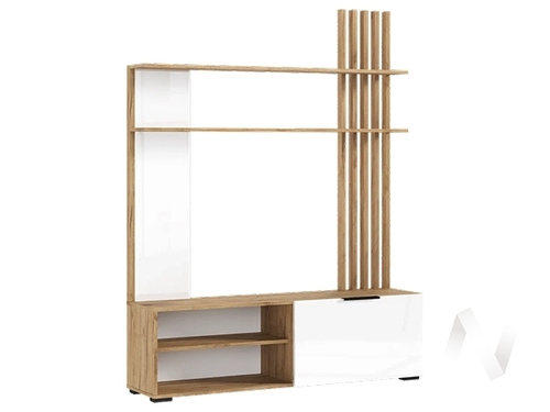 Гостиная МС Роджина (дуб крафт/белый глянец холодный)