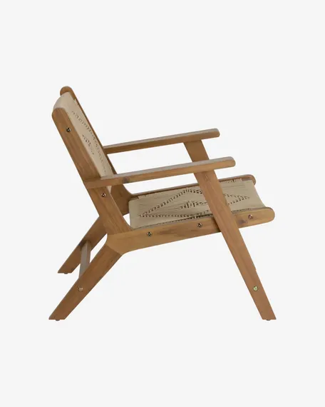 Плетеное кресло Geralda из массива акации, темное