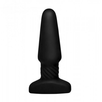 Анальная пробка с эффектом римминга Rimmers Slim R Smooth Rimming Plug with Remote, черный, 14х4.4 см