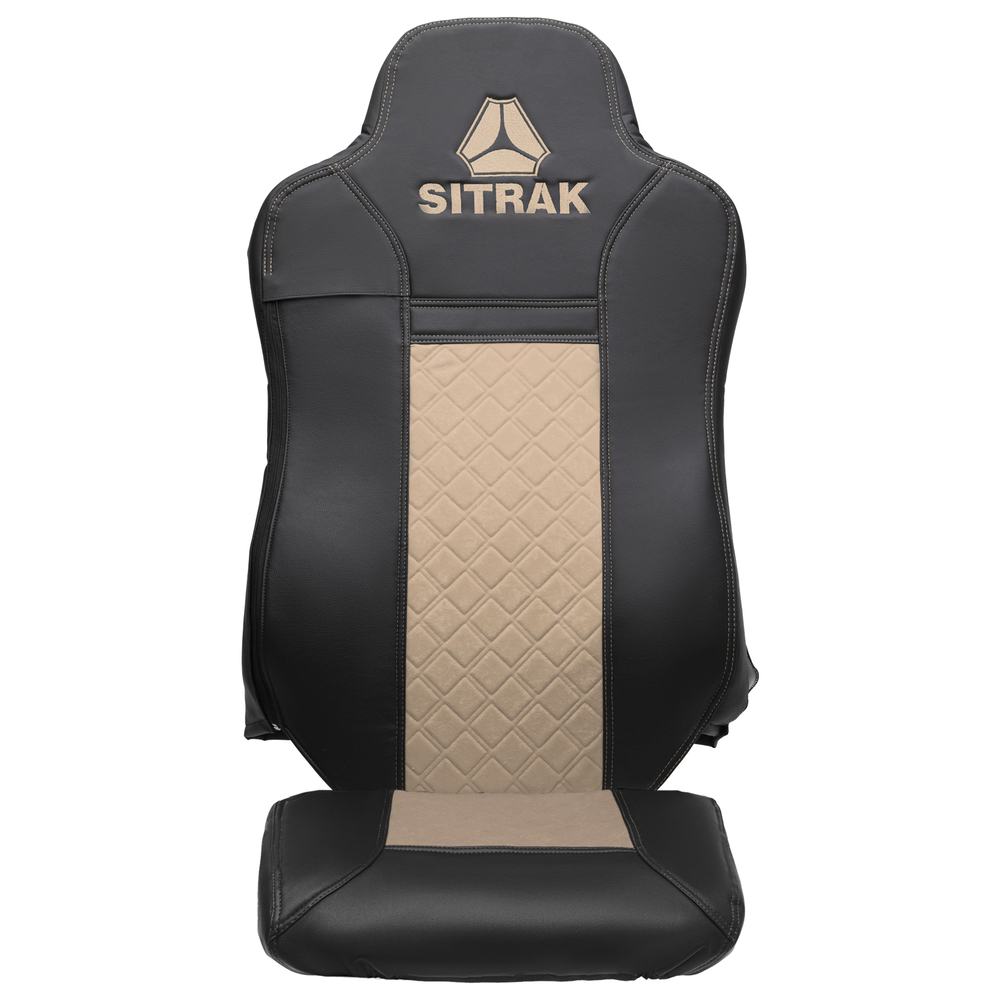 Чехлы Sitrak MAX; SITRAK C7H с 2024 г (экокожа, черный, бежевая вставка)