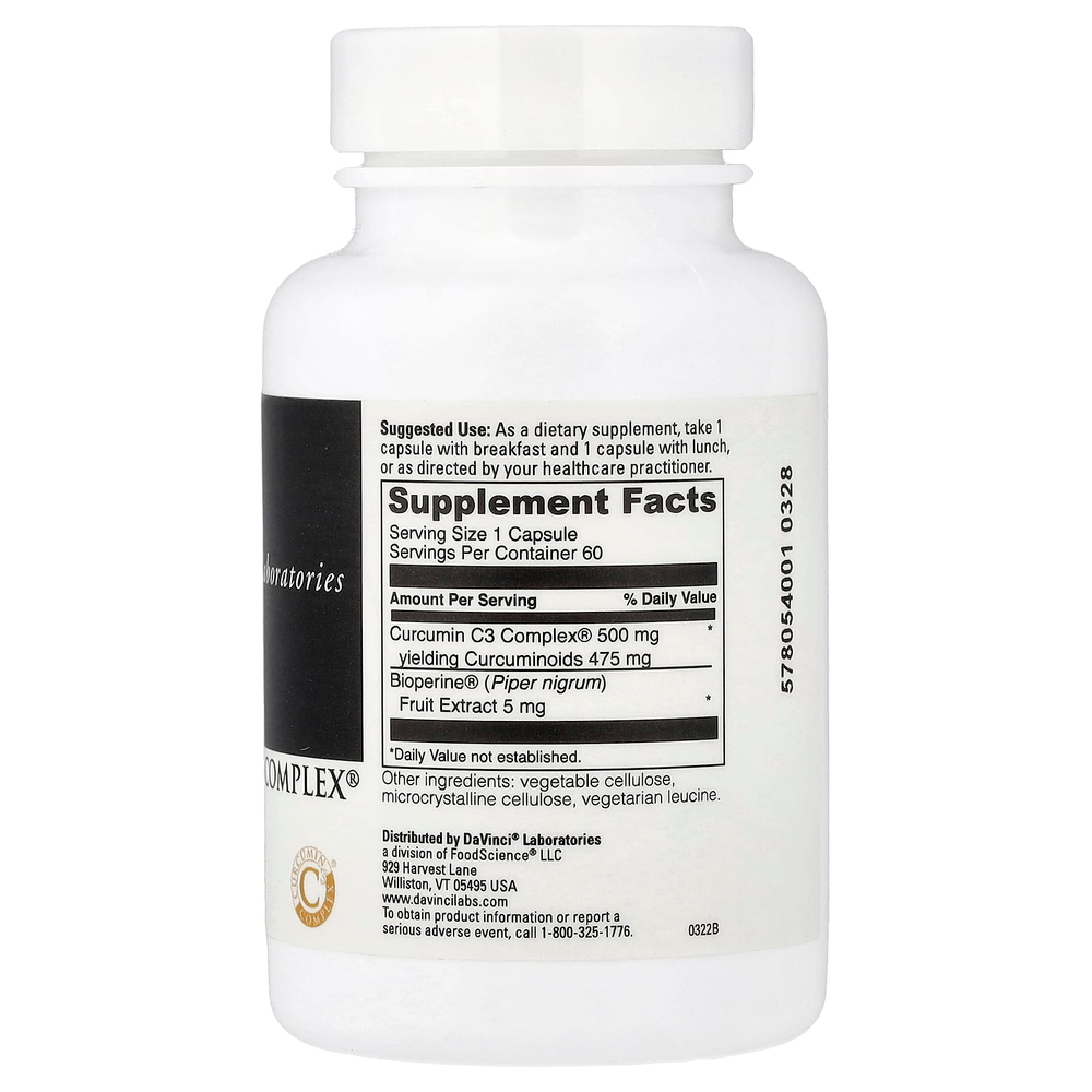 DaVinci Laboratories, Curcumin C3 Complex®, 60 капсул