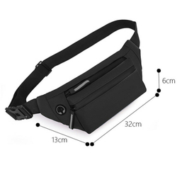 Сумка на пояс мужская через плечо на плечо поясная для документов спортивная, черная