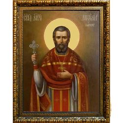 Михаил Марков, Горетовский, пресвитер, священномученик. Икона на холсте.