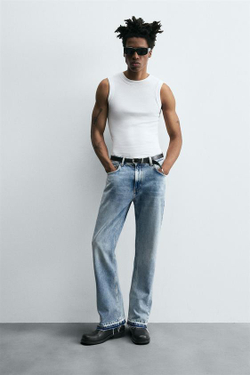 ZARA ДЖИНСЫ FLARE FIT, ВЫЦВЕТШИЙ СИНИЙ