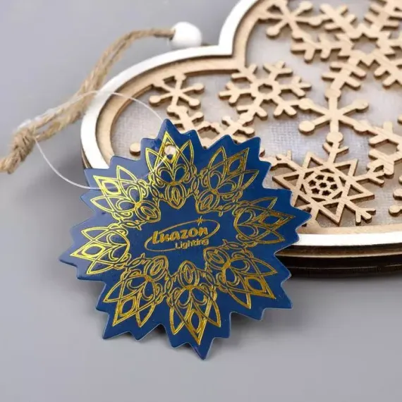 Ёлочная игрушка Сердце в снежинках 13*1 см., от батареек, свечение тёплое белое, Luazon Lighting (4357366)