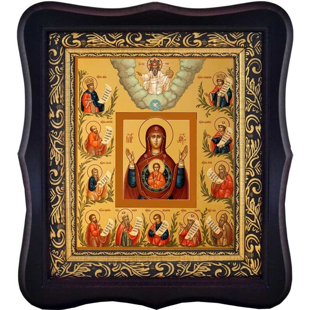 Курская Коренная икона Божьей Матери Знамение в киоте