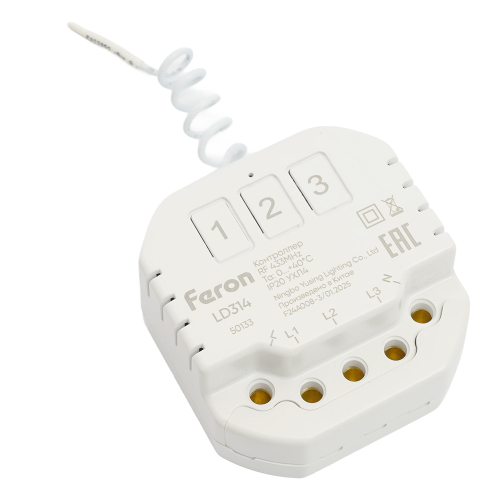 Контроллер для управления осветительным оборудованием на 3 канала, компактный, радиочастотный LD314 50133