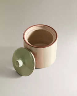 ZARA HOME БАНКА ДЛЯ ВАННОЙ ИЗ КЕРАМИКИ С УЗОРОМ В ПОЛОСКУ, СИНИЙ