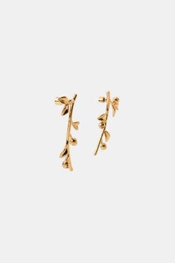 ZARA МЕТАЛЛИЧЕСКИЕ СЕРЬГИ «ЦВЕТЫ», ЗОЛОТИСТЫЙ