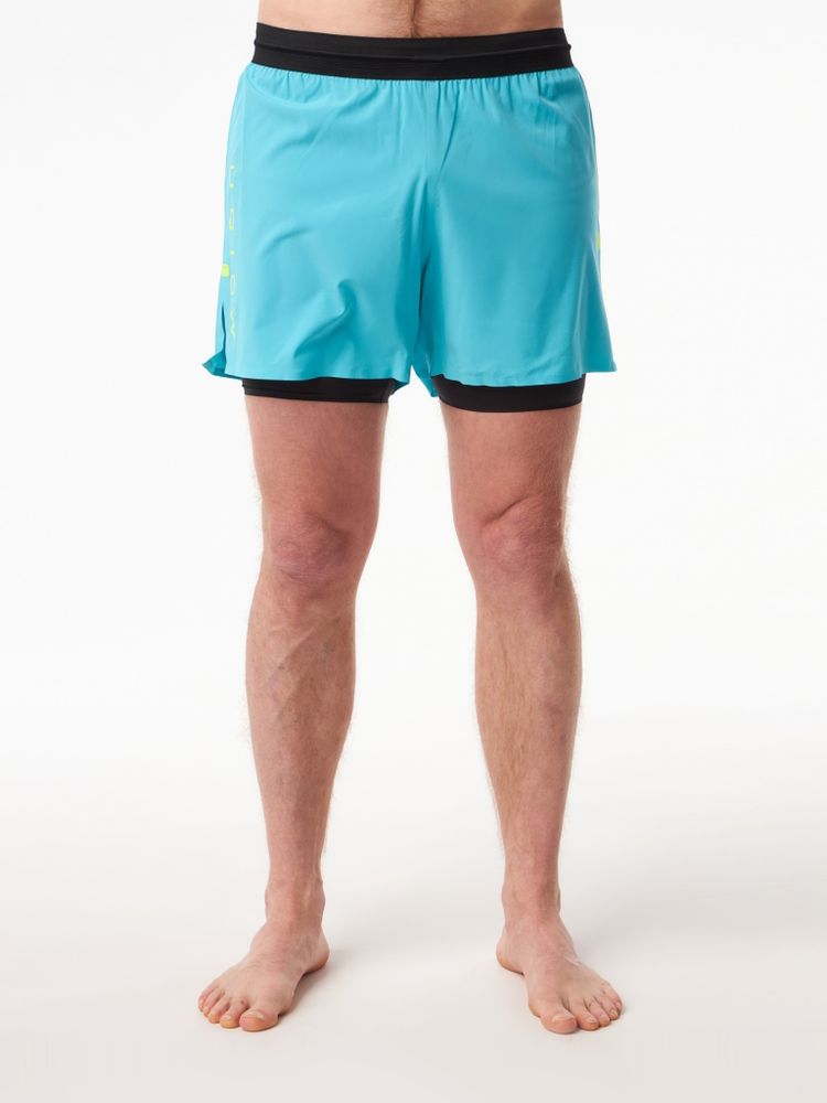 ШОРТЫ МУЖСКИЕ SPEED AERO 5 ELEVATE 2IN1 SHORT | SKYBLUE YELLOW