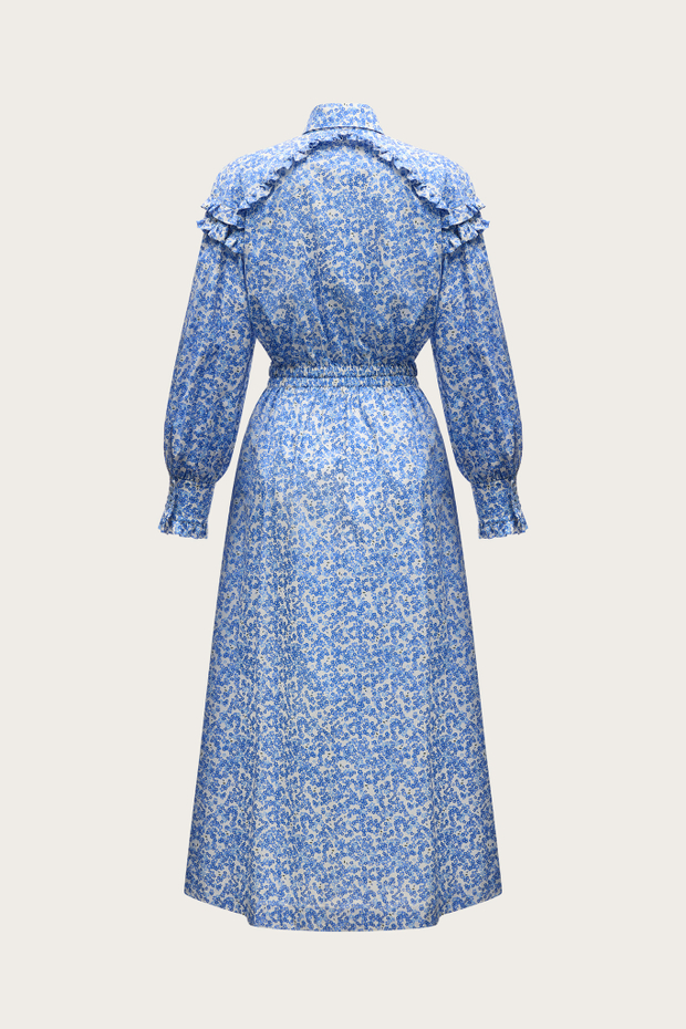 ПЛАТЬЕ-МИДИ ИЗ ХЛОПКА С АВТОРСКИМ ПРИНТОМ