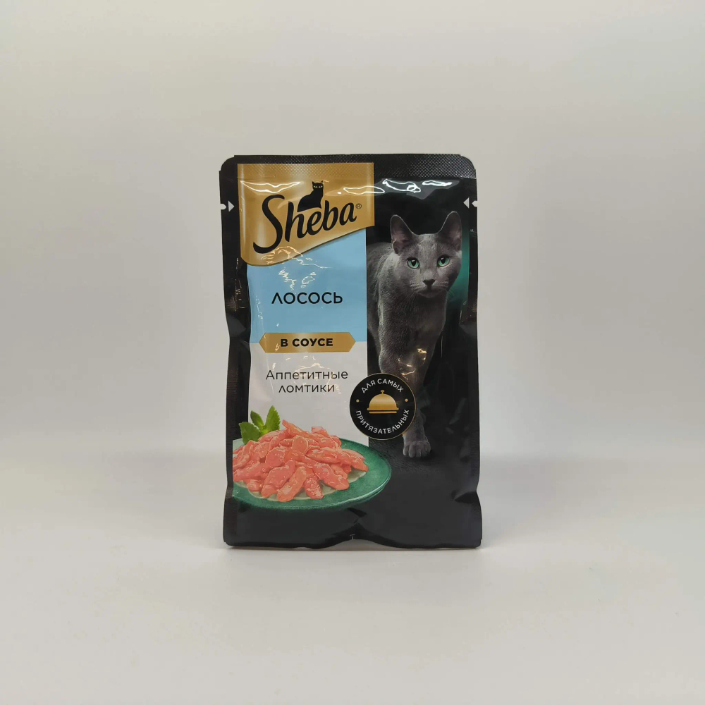 Ломтики в соусе лосось, 75г влажный корм для кошек Sheba