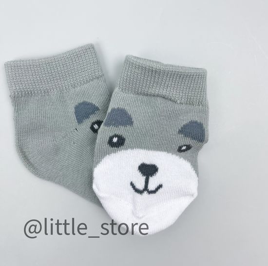 Носочки "Мордочки" хлопковые, Серые