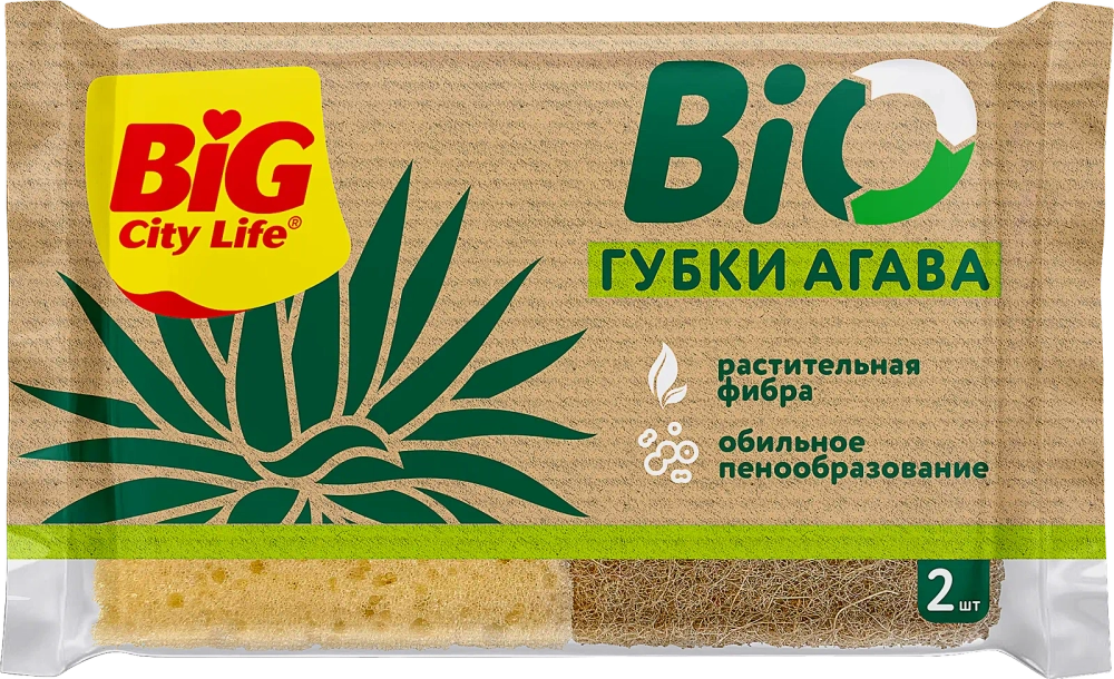 Губка Big City Life крупнопорист Bio Агава 2шт