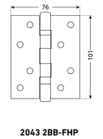 Петля АЛЛЮР  2043  2 подш. 2ВВ-FHP SСP мат. хром (уп. 2шт) 101*76  /6584